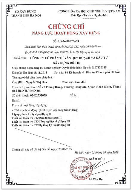 Năng lực hoạt động xây dựng